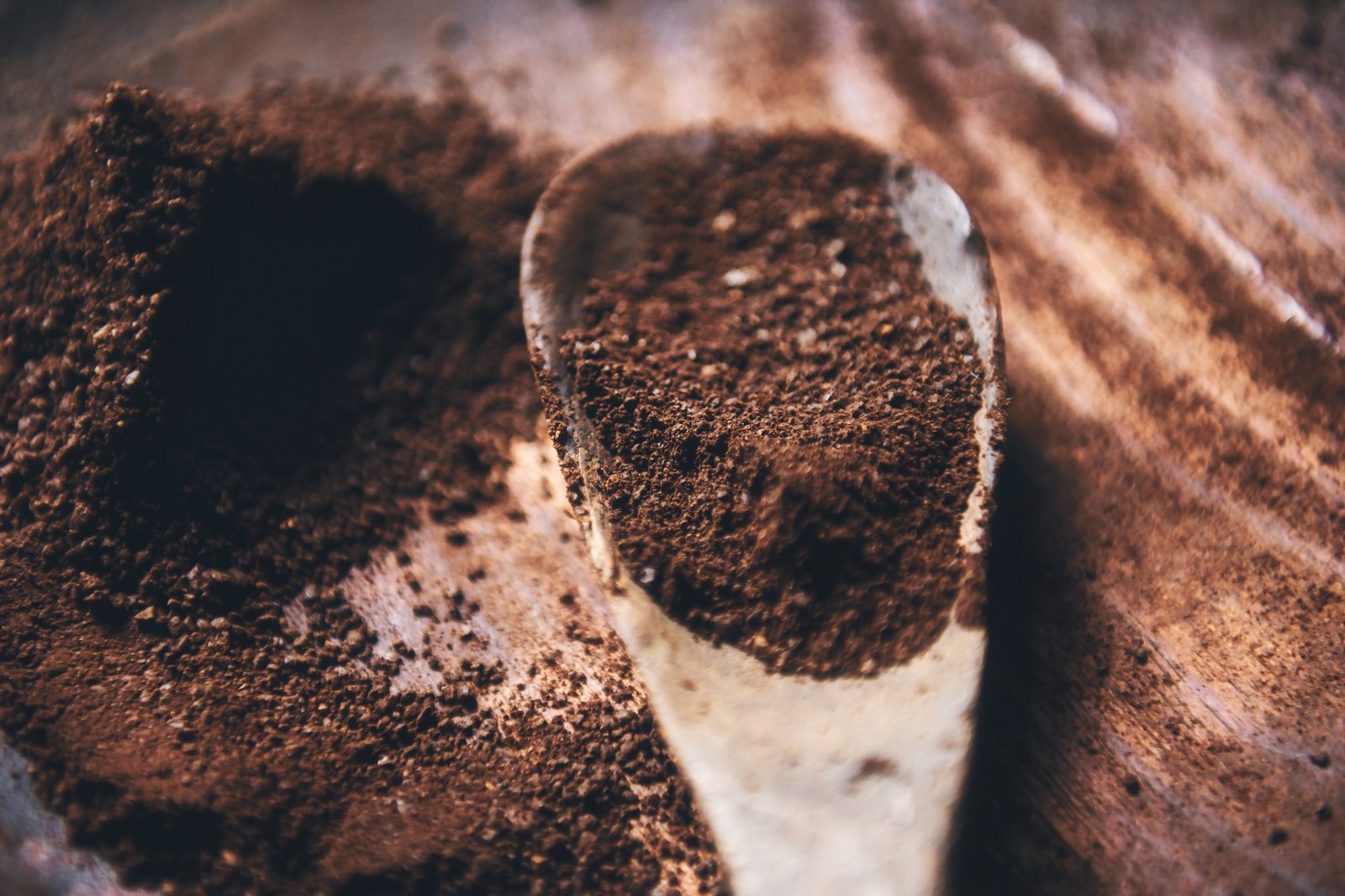Kaffeesatz auf einem Gartenbeet als Schneckenschutz